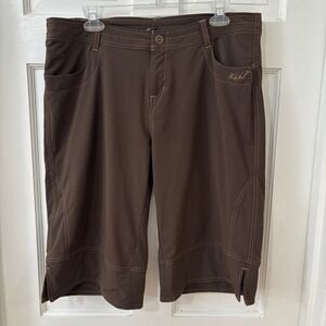 Kuhl Women Brown Outdoor Performance Stretch Adventure Capris Pants Shorts Sz 14